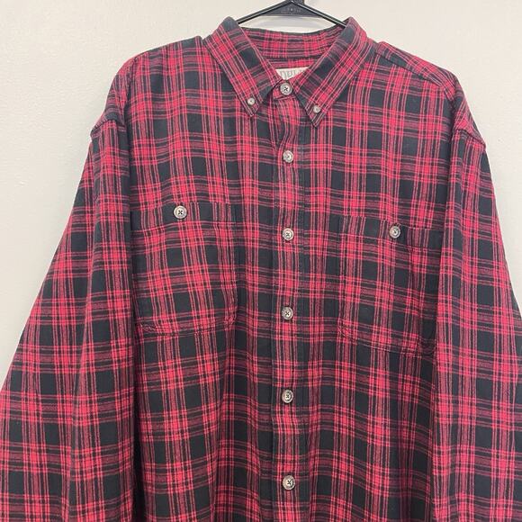 Duluth Trading Co Mens Button Down Plaid Flannel Shirt Sz XLT SL Red Lumberjack - Picture 3 of 7